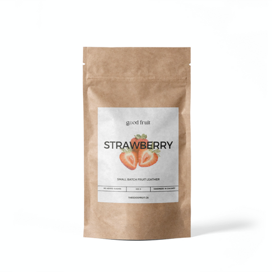 Good Fruit healthy strawberry sweets fruit rolls 100g pack front shot